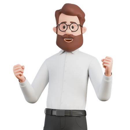Successful Businessman Character  3D Illustration