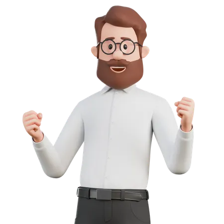 Successful Businessman Character  3D Illustration