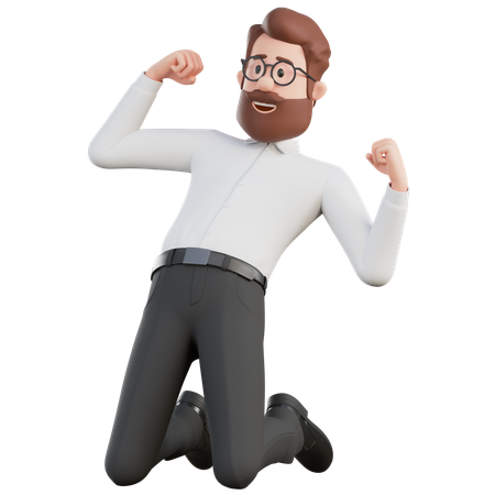 Successful Businessman Character  3D Illustration