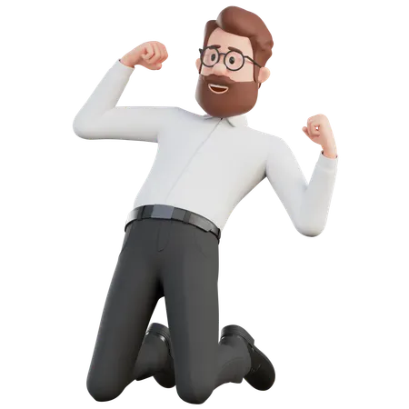 Successful Businessman Character  3D Illustration