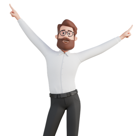 Successful Businessman Character  3D Illustration