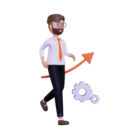 Successful businessman growing more  3D Illustration