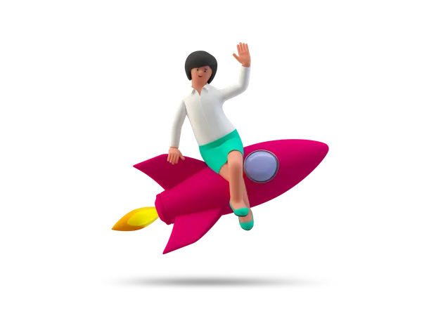 Successful Businesswoman  3D Illustration