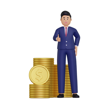 Successful investor  3D Illustration