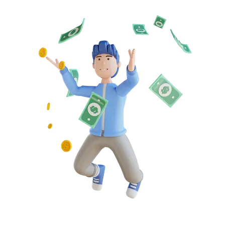 Successful male investor  3D Illustration