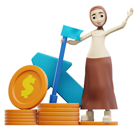 Successful muslim woman  3D Illustration