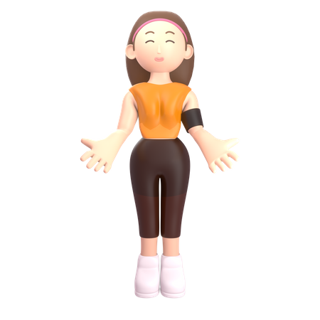 Successful Sports woman 3D Illustration