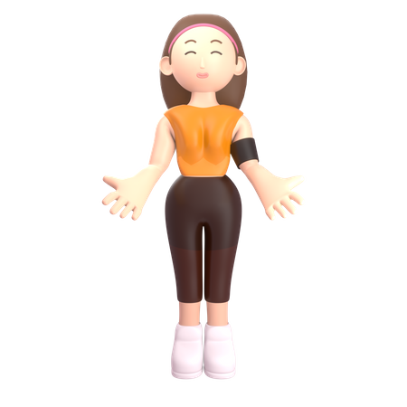 Successful Sports woman  3D Illustration