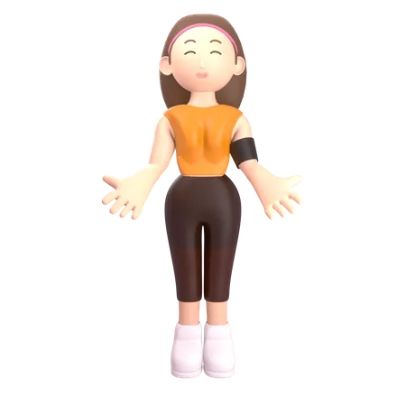 Successful Sports woman  3D Illustration