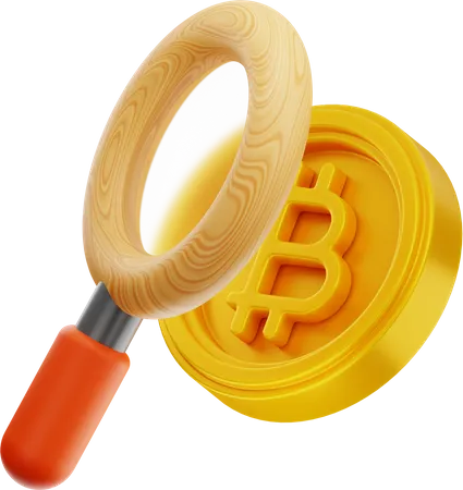 Suche nach Bitcoin  3D Icon