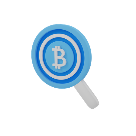 Suche Bitcoin-Preis  3D Illustration