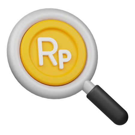 Suche nach Rupiah-Münze  3D Icon