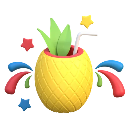 Suco de abacaxi  3D Icon