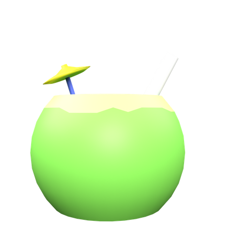 Suco de coco  3D Illustration