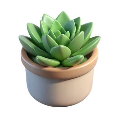 Suculenta em Pote de Cerâmica  3D Icon
