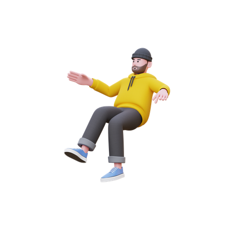 Sudaderas Hombre Volando En El Aire  3D Illustration