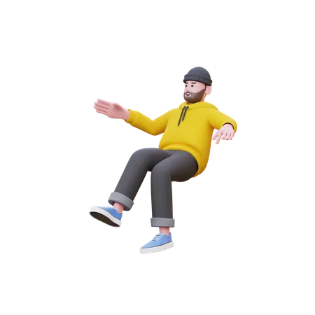 Sudaderas Hombre Volando En El Aire  3D Illustration