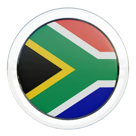 Runde Flagge Südafrika  3D Icon