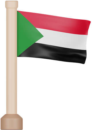 Sudan-Flagge  3D Icon