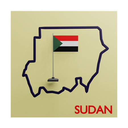 Sudan map  3D Icon