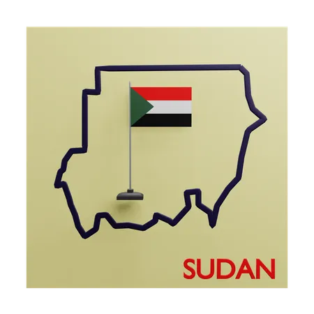 Sudan map  3D Icon