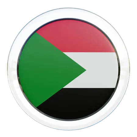 Sudan Round Flag  3D Icon