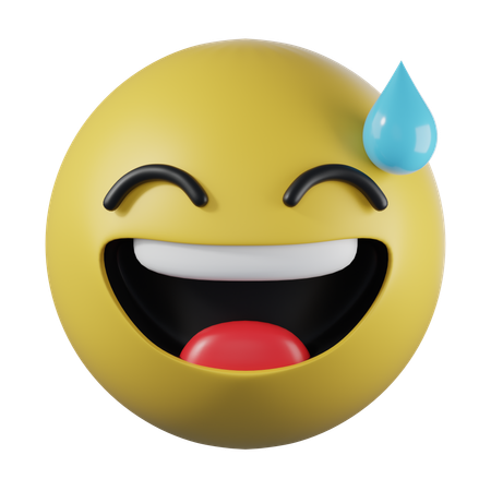 Emoji de sonrisa de sudor  3D Icon