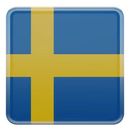 Drapeau carré de la Suède  3D Icon