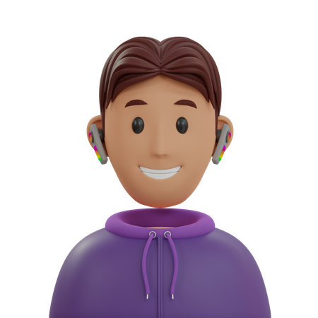 Homem Suéter Roxo  3D Icon