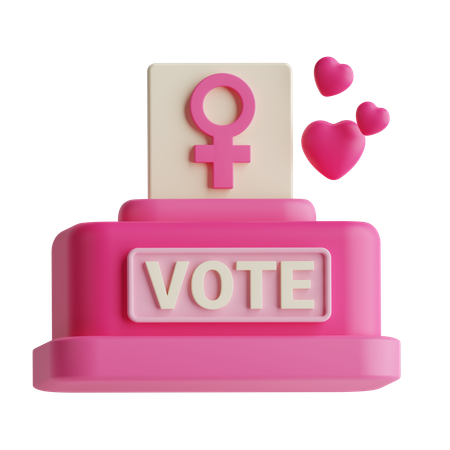 Sufragio femenino  3D Icon