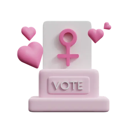 Sufrágio feminino  3D Icon