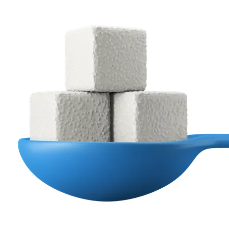 Sugar Cubes On Spoon 3 D Icon Illustration 3D Icon