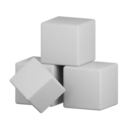 3 D Rendering Sugar Cubes Isolated Useful For Food Allergen Allergy Disease And Antigen Design Element 3D Icon
