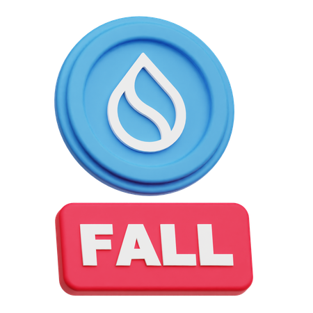 SUI Coin  fall  3D Icon