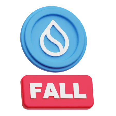 SUI Coin  fall  3D Icon