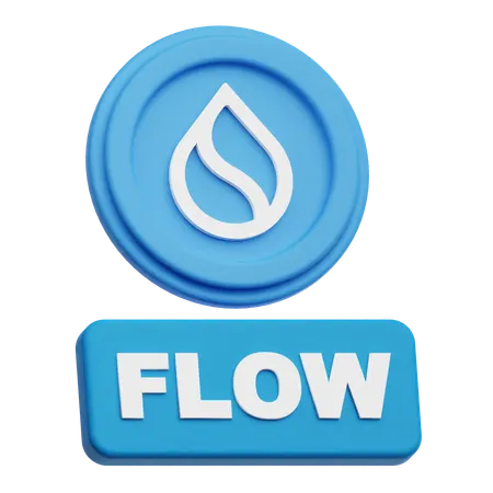 SUI Coin  flow  3D Icon