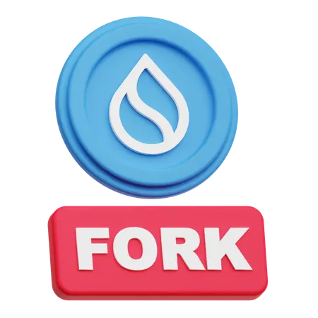 SUI Coin  fork  3D Icon