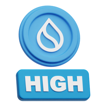 SUI Coin  high  3D Icon