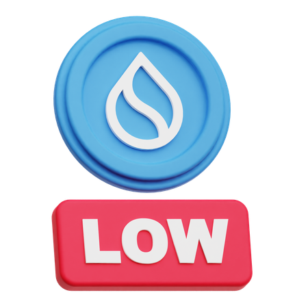 SUI Coin niedrig  3D Icon