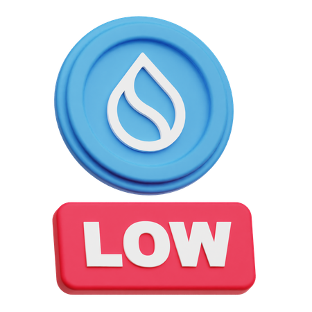 SUI Coin  low  3D Icon