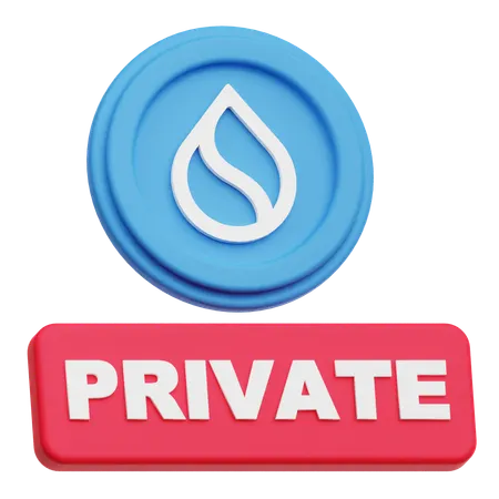SUI Coin  private  3D Icon
