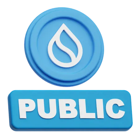 SUI Coin  public  3D Icon