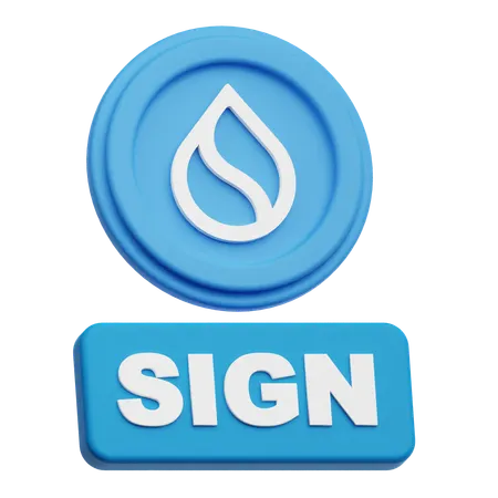 SUI Coin sign  3D Icon