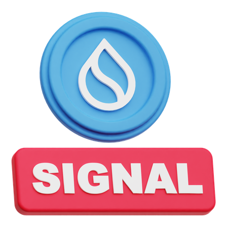 SUI Coin  signal  3D Icon