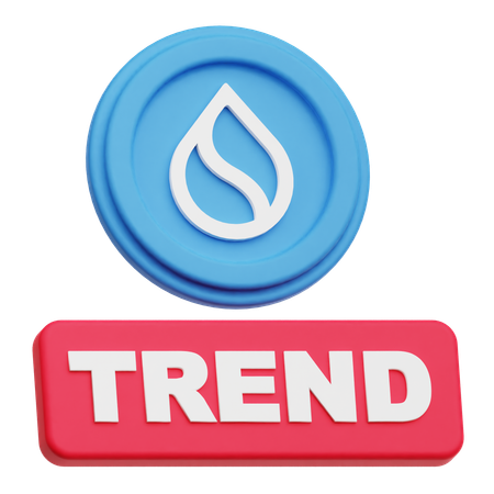 SUI Coin trend  3D Icon