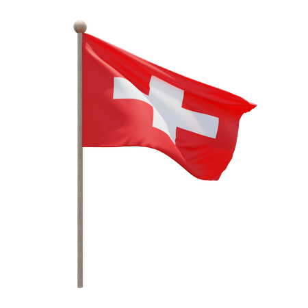 Mât de drapeau suisse  3D Flag