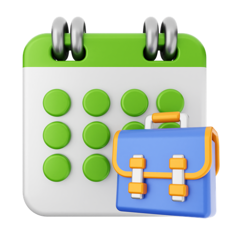 Suit Case Calendar  3D Icon