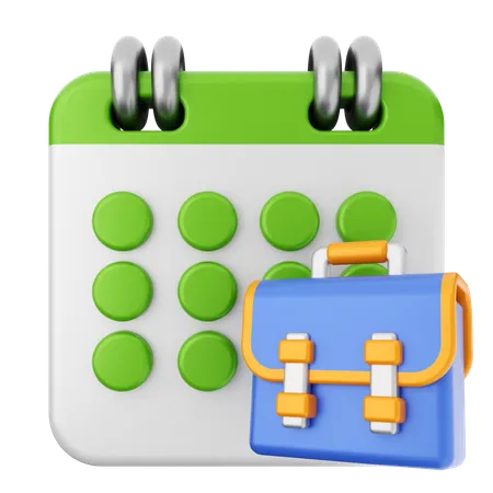 Suit Case Calendar  3D Icon