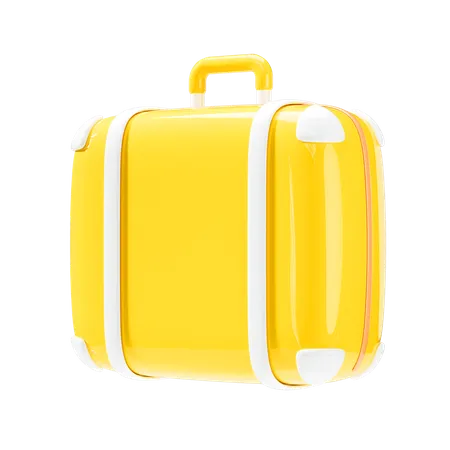 Yellow Suitcase 3 D Luggage Icon 3D Icon
