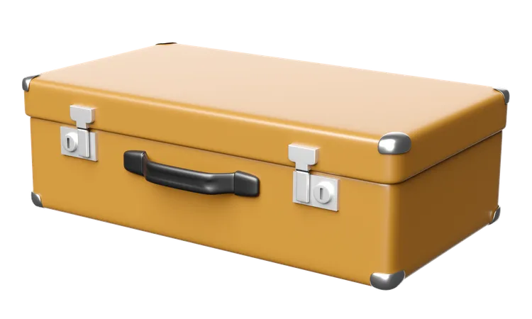 3 D Brown Suitcase Isolated 3D Icon